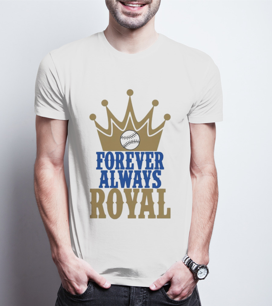 Forever Always Royal Crown Baseball T-Shirt