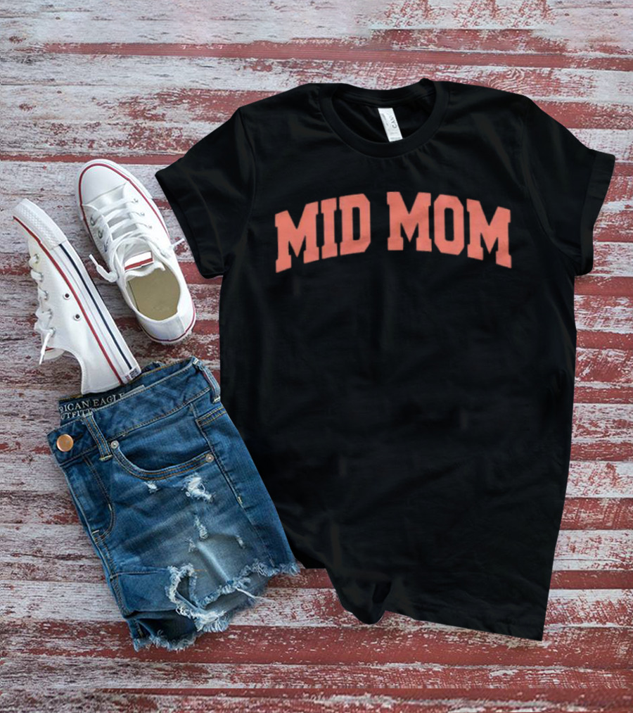 MID MOM Vintage Sports Typography T-Shirt