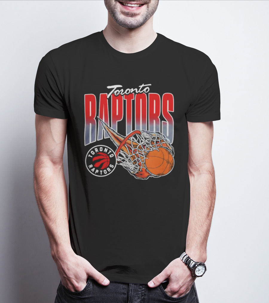 Toronto Raptors Basketball Flaming Net T-Shirt