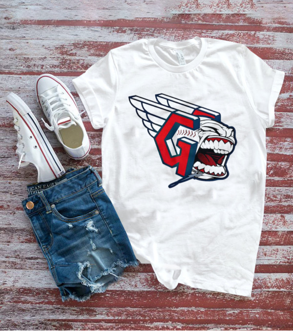 Cleveland Guardians Wings Logo With Fierce Expression T-Shirt