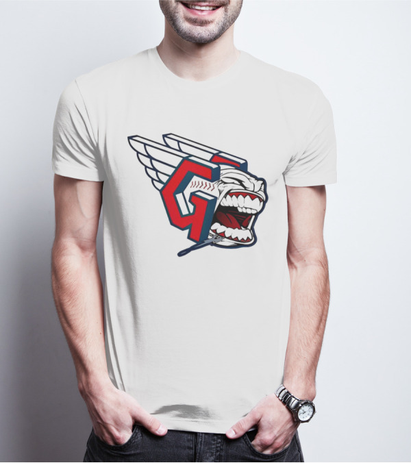 Cleveland Guardians Wings Logo With Fierce Expression T-Shirt