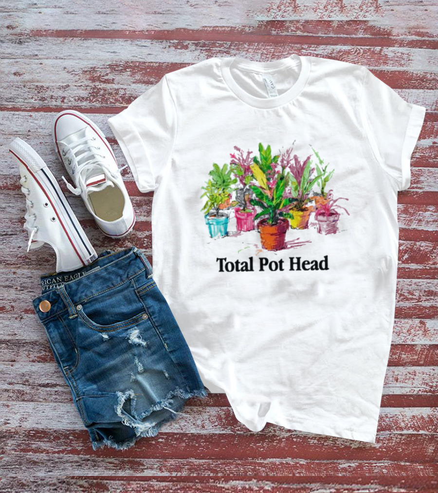 Total Pot Head Colorful Potted Plants T-Shirt
