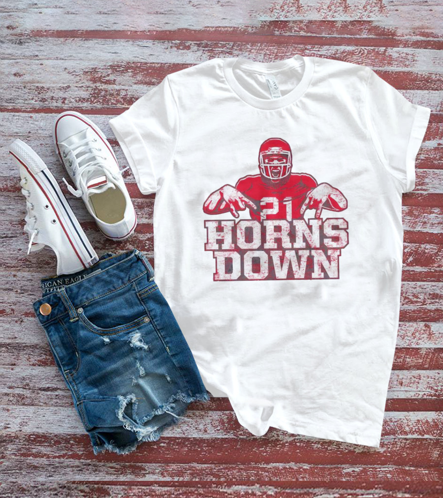 21 Horns Down Arkansas Razorbacks Football T-Shirt