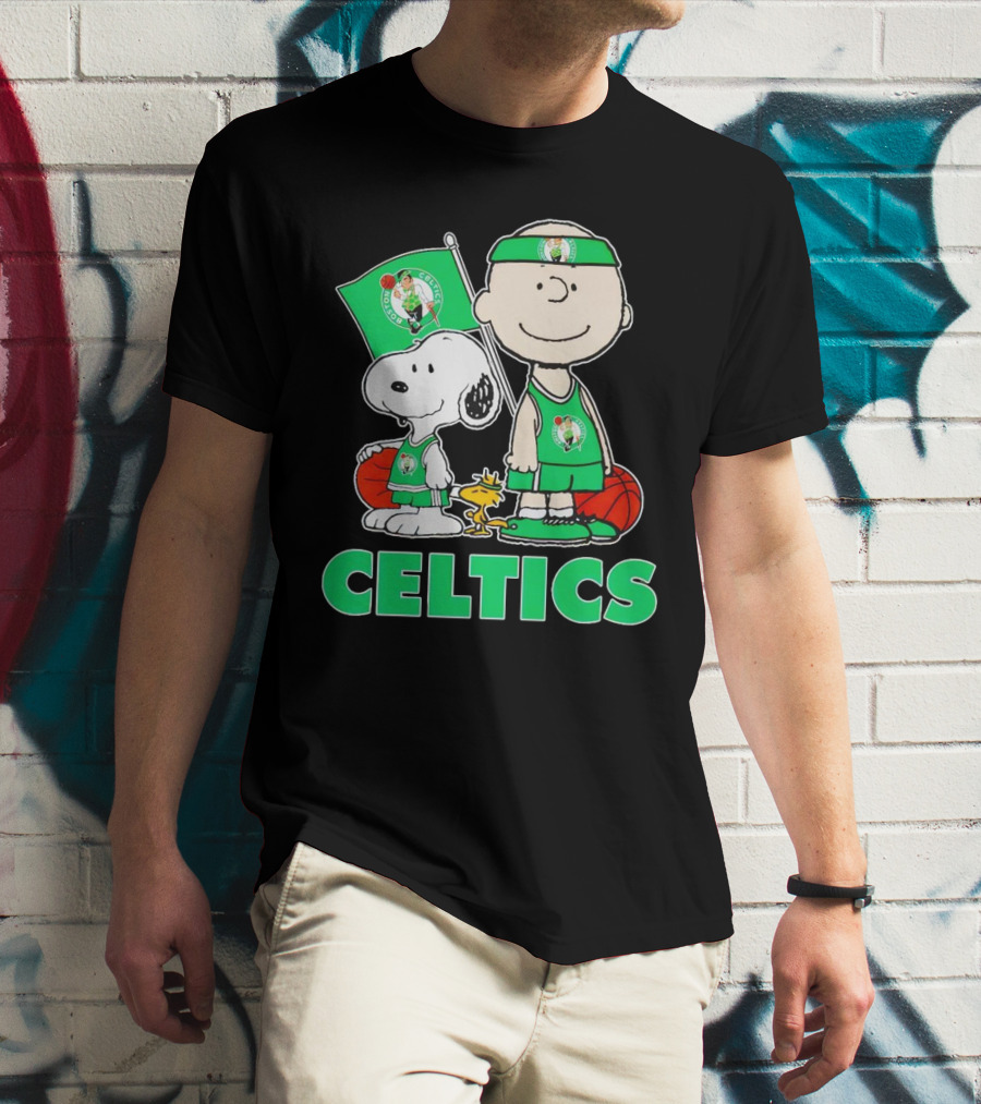 Celtics Snoopy And Charlie Brown Basketball Team Spirit T-Shirt