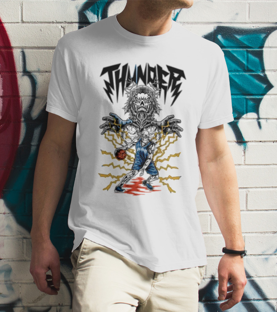 THUNDER Basketball Skeleton Power Burst T-Shirt