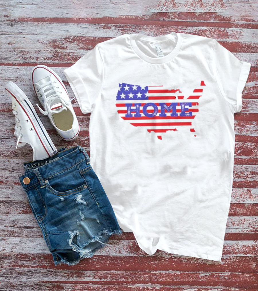 USA Map Flag Home T-Shirt