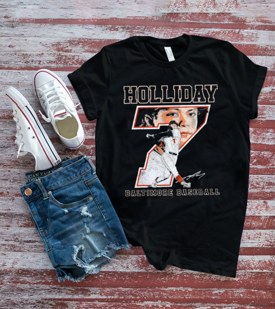 Holliday Number 7 Baltimore Baseball Signature T-Shirt