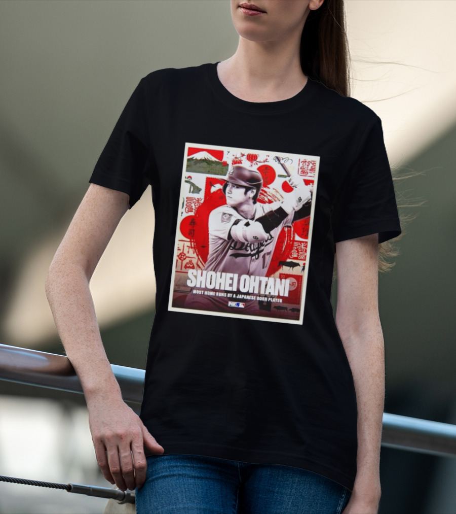 Shohei Ohtani Los Angeles Baseball Icon Most Home Runs By A Japanese Born Player Japan T-Shirt