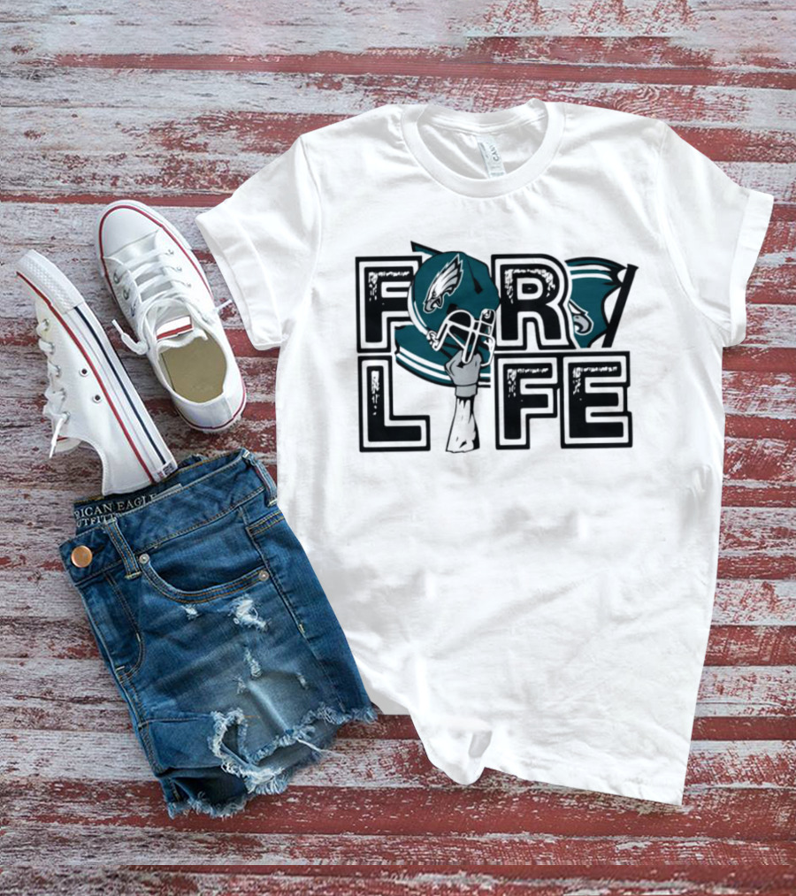 Philadelphia Eagles Helmet Wings For Life NFL T-Shirt