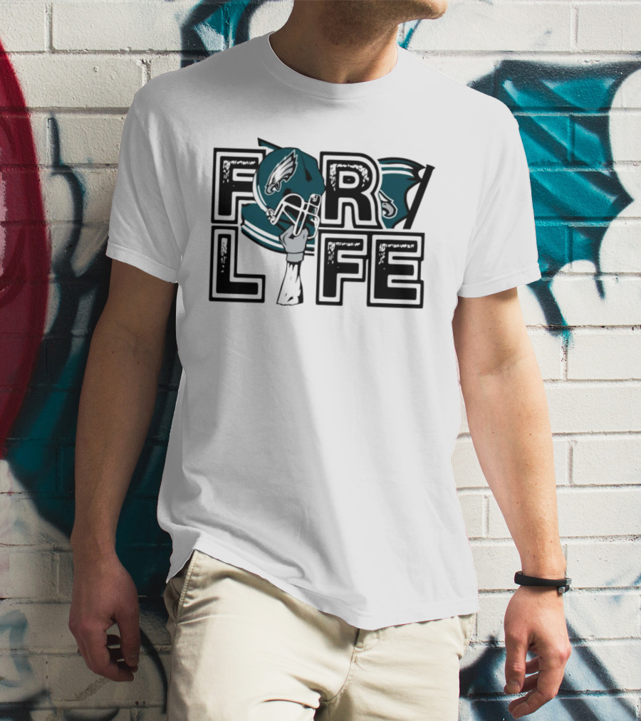 Philadelphia Eagles Helmet Wings For Life NFL T-Shirt