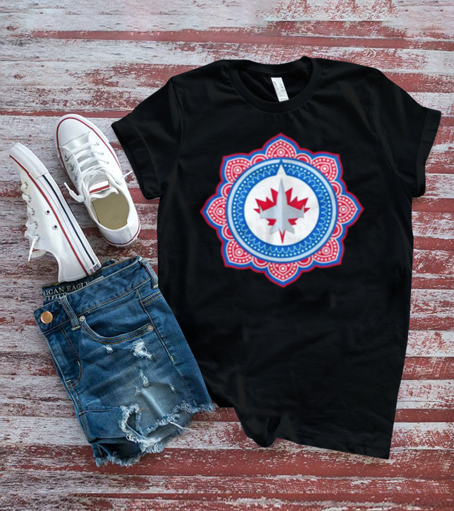 Winnipeg Jets Mandala Style South Asian T-Shirt