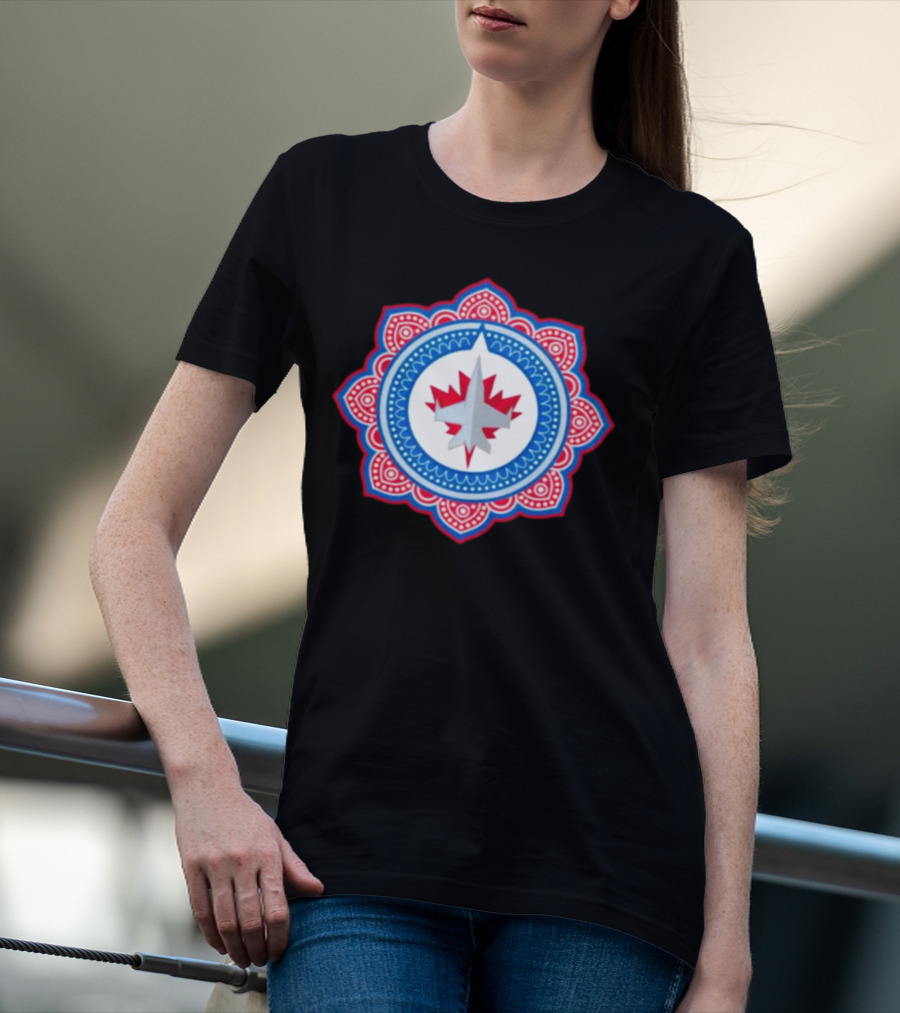 Winnipeg Jets Mandala Style South Asian T-Shirt