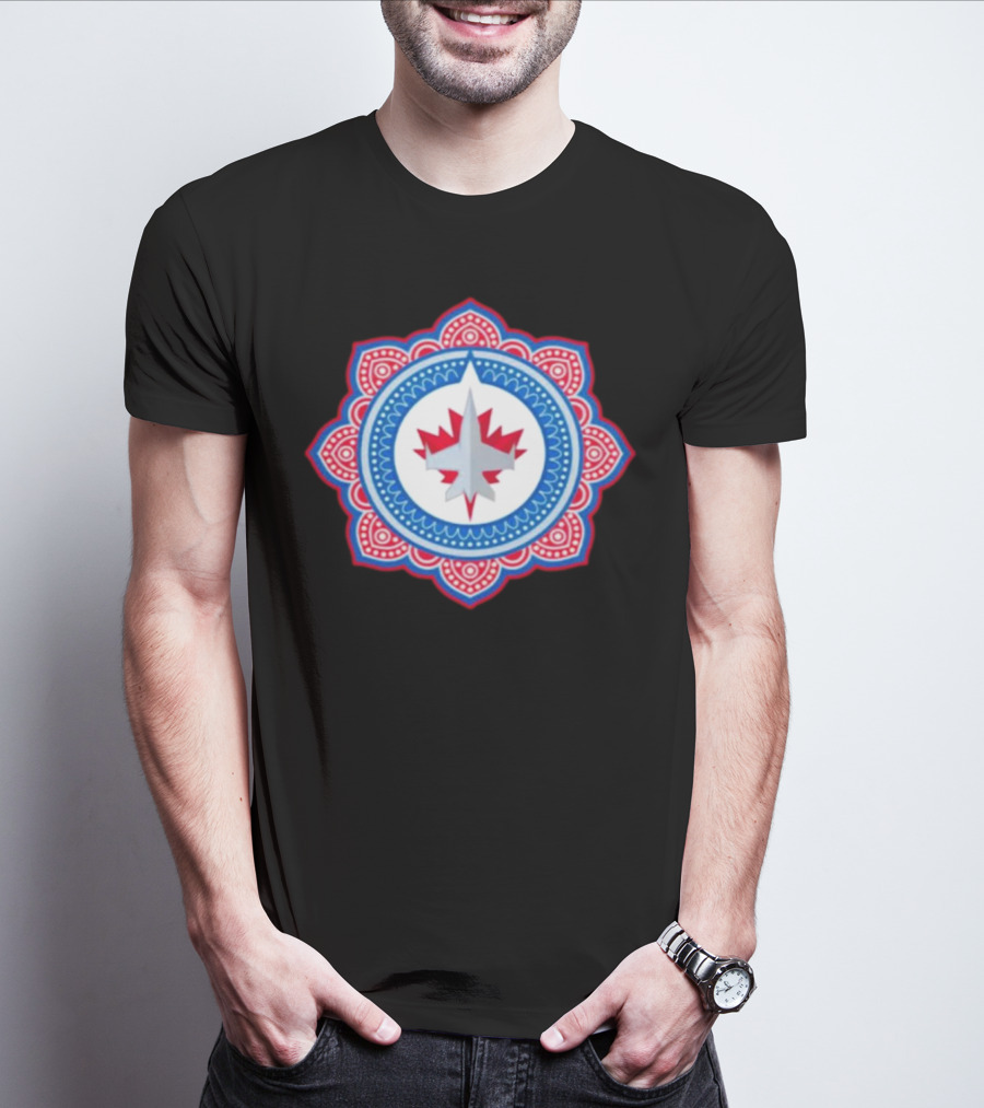 Winnipeg Jets Mandala Style South Asian T-Shirt