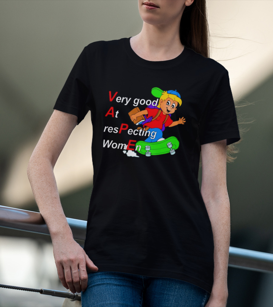 VAPE Very Good At Respecting Women Skateboarding Boy T-Shirt