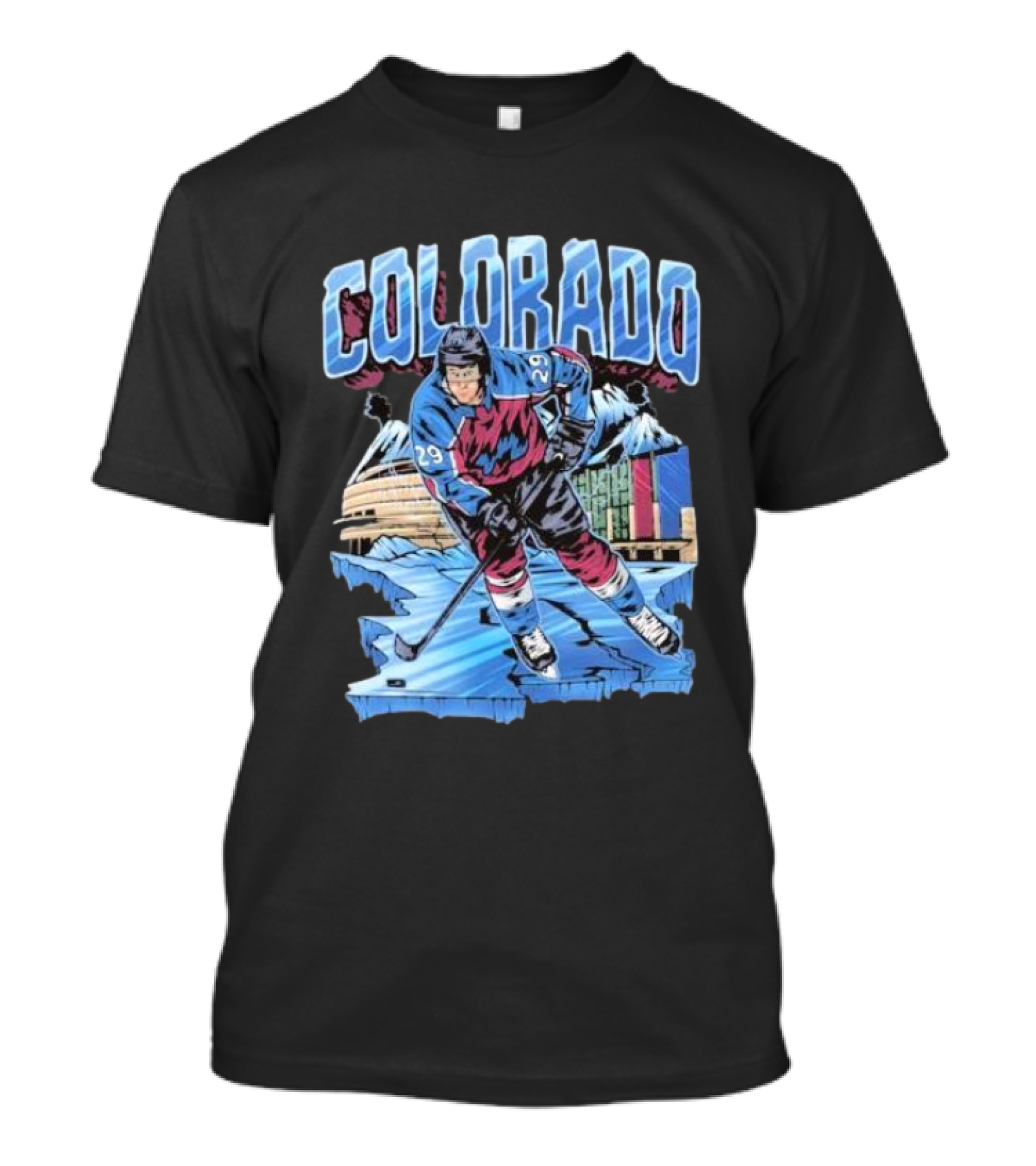 Colorado Avalanche Nathan MacKinnon Hockey 29 Ice Arena Colorado T-Shirt