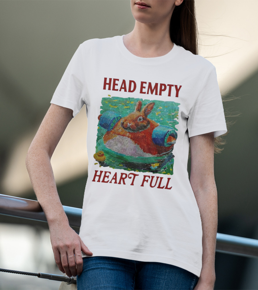 Head Empty Heart Full Bunny Floaties Pool Rubber Duck T-Shirt