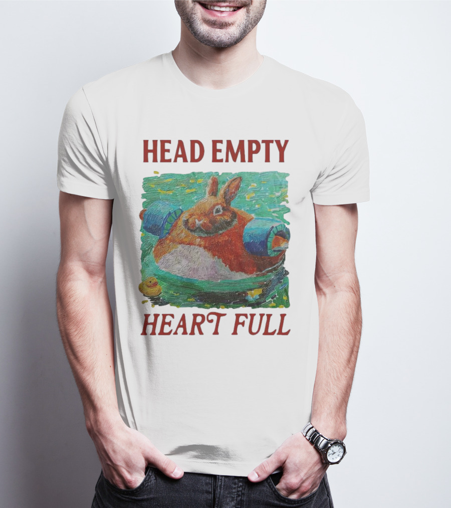 Head Empty Heart Full Bunny Floaties Pool Rubber Duck T-Shirt