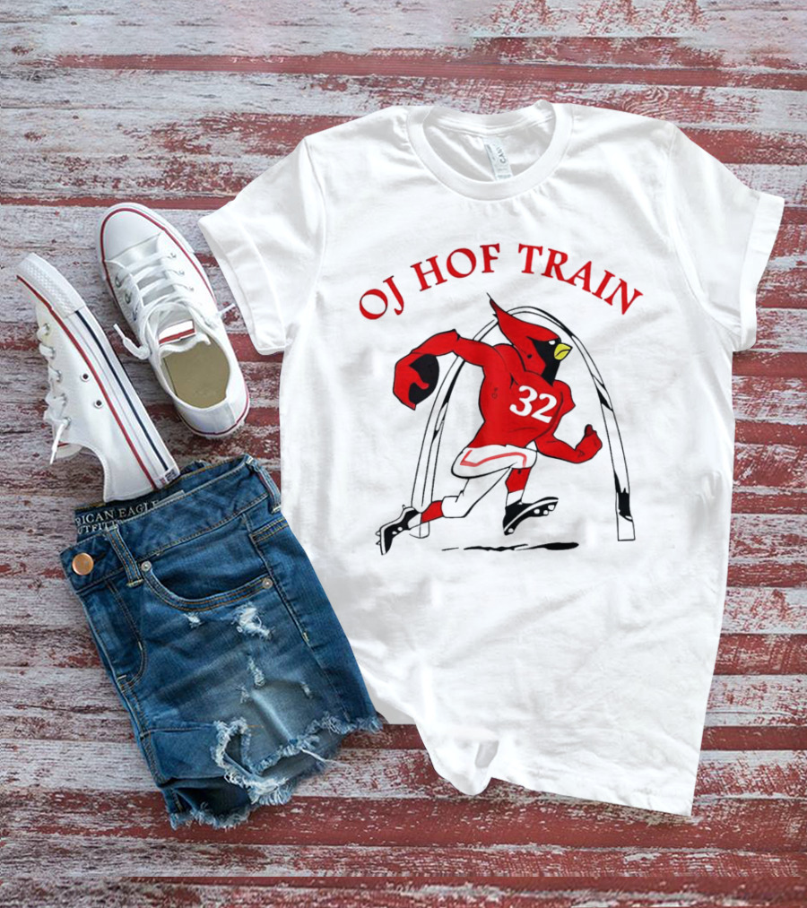 OJ HOF Train Arizona Cardinals 32 Football Rugged Bird T-Shirt