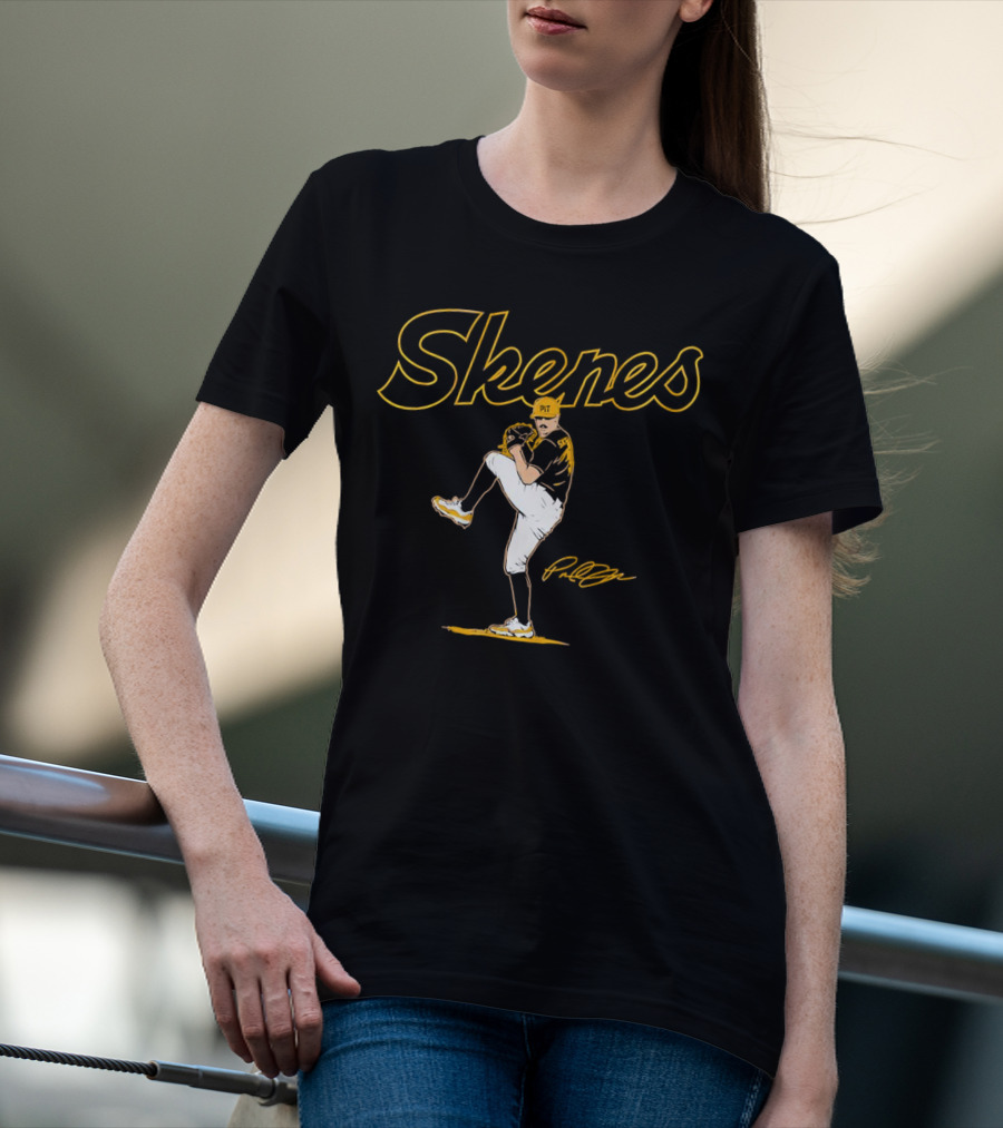 Skenes Paul Pittsburgh PIT Ace Pose Signature T-Shirt