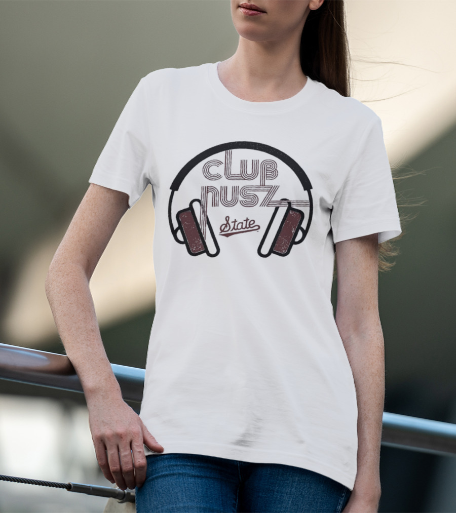 Mississippi State Club Nusz Headphones State T-Shirt