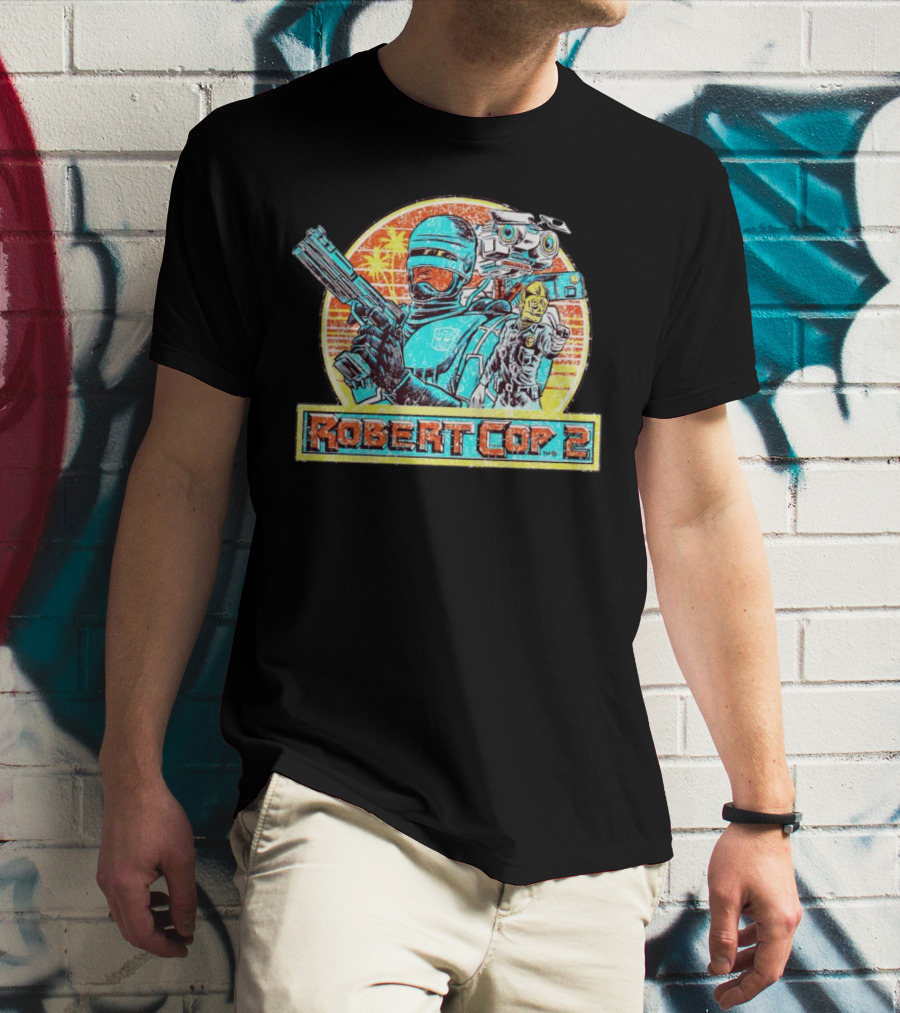 Robert Cop 2 Sci-Fi Retro Robot Mashup T-Shirt