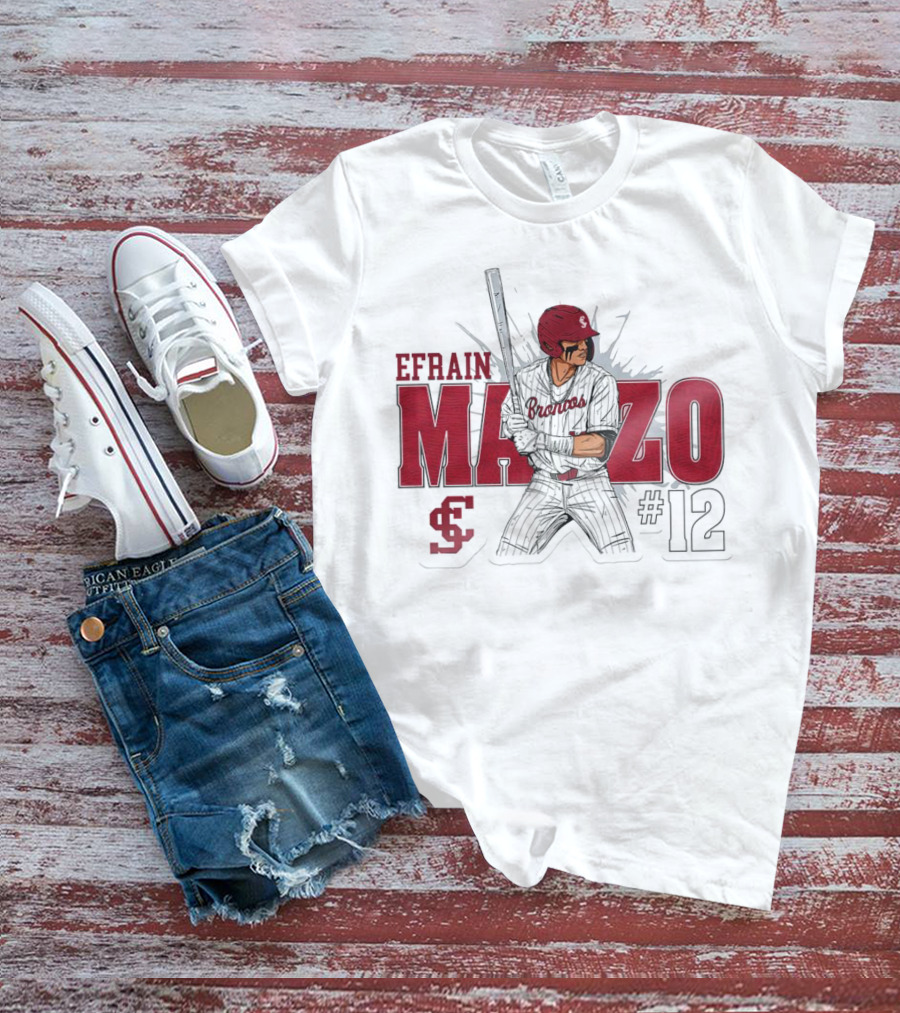 Efrain Manzo SCU Broncos Baseball #12 T-Shirt