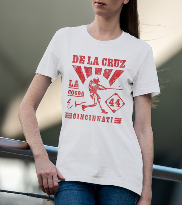 De La Cruz LA Cocoa Cincinnati Reds 44 Signature T-Shirt