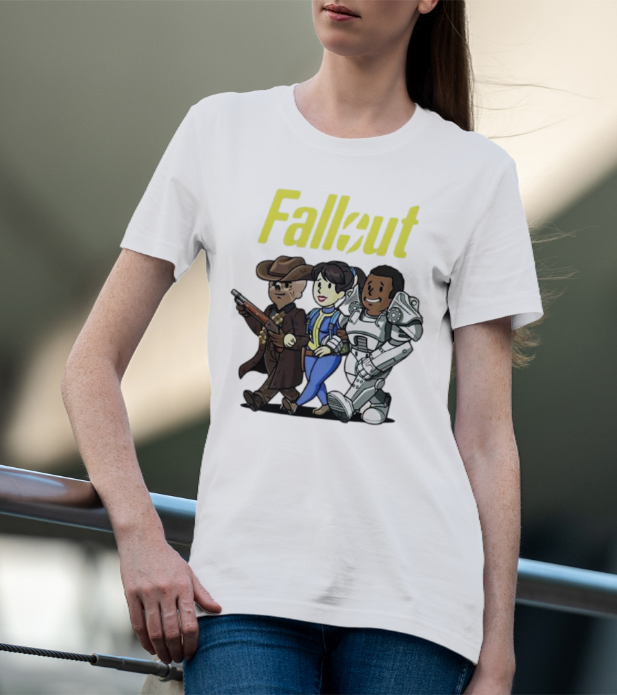 Fallout Cartoon Trio Vault Dweller Adventurers T-Shirt