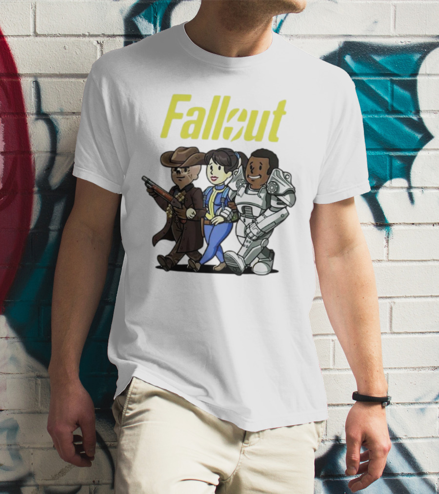 Fallout Cartoon Trio Vault Dweller Adventurers T-Shirt