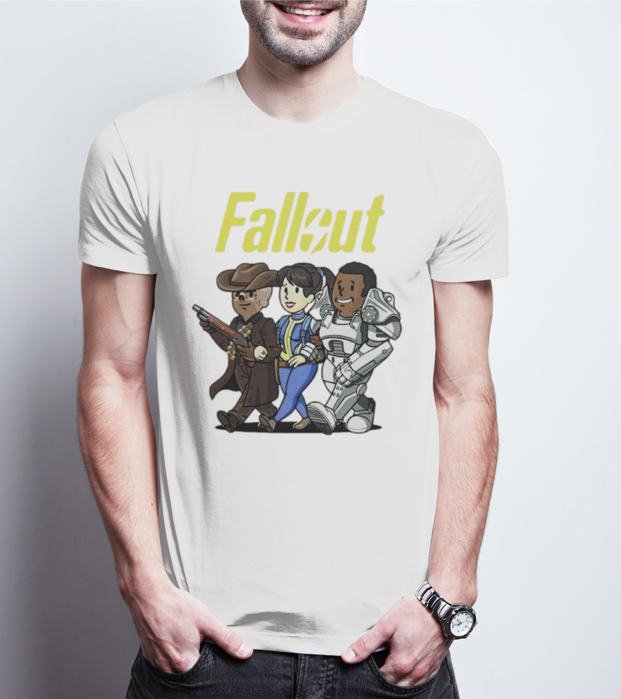 Fallout Cartoon Trio Vault Dweller Adventurers T-Shirt
