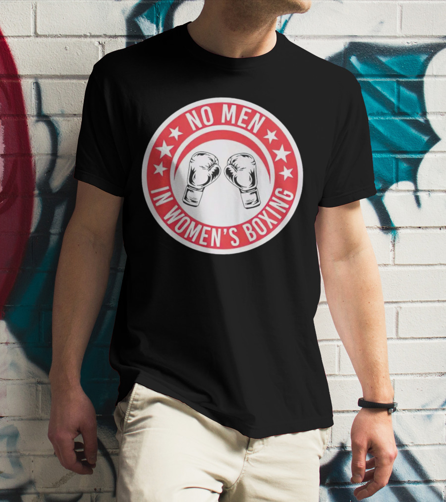 No Men In Women's Boxing Boxing Gloves Red Stars T-Shirt