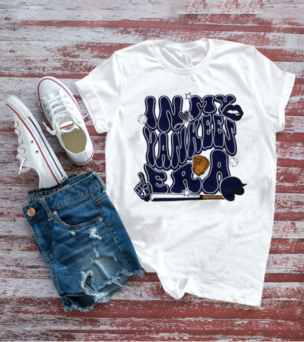 In My Yankees Era Baseball Bat MLB Baseball Lips Glove Yankees Era T-Shirt