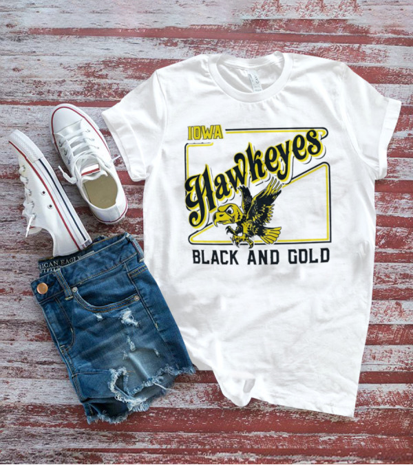 Iowa Hawkeyes Black And Gold Hawk T-Shirt