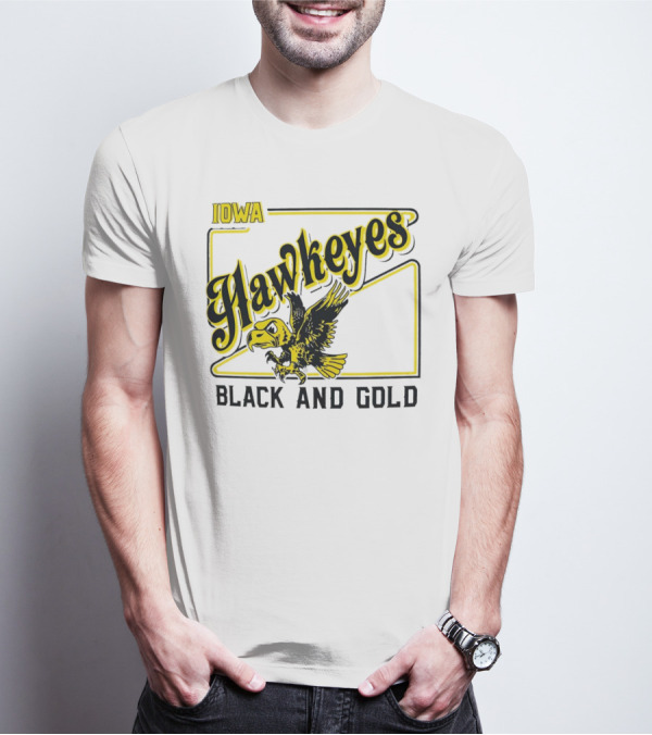 Iowa Hawkeyes Black And Gold Hawk T-Shirt