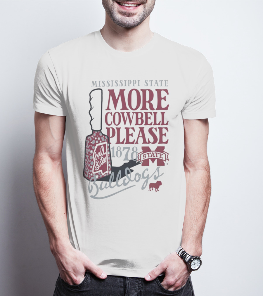 Mississippi State Bulldogs More Cowbell Please 1878 Vintage Cowbell T-Shirt