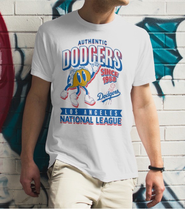 Authentic Dodgers Los Angeles Since 1958 National League Dodgers T-Shirt