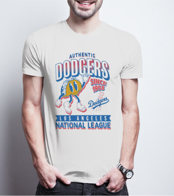 Authentic Dodgers Los Angeles Since 1958 National League Dodgers T-Shirt