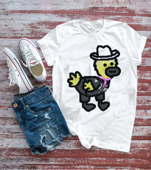 Ken Gosling Pixel Art Cowboy Duck With Hat And Scarf T-Shirt