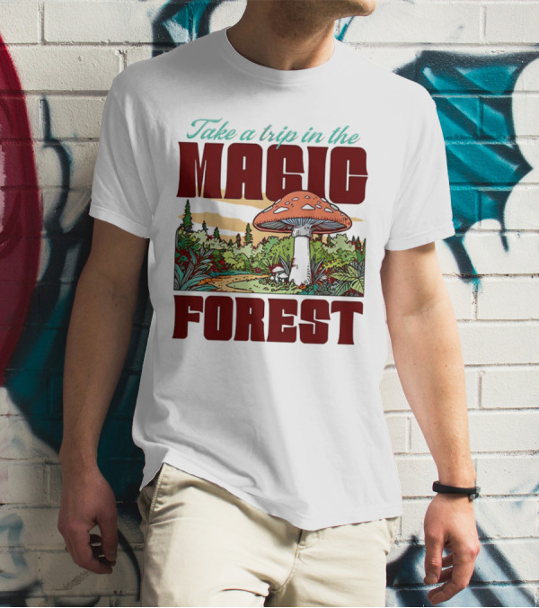Take A Trip In The Magic Forest With Enchanted Mushroom Pathway T-Shirt