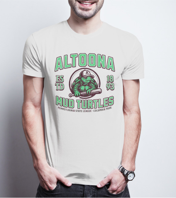 Altoona Mud Turtles Est 1893 Pennsy L A U Columbia Park Baseball T-Shirt