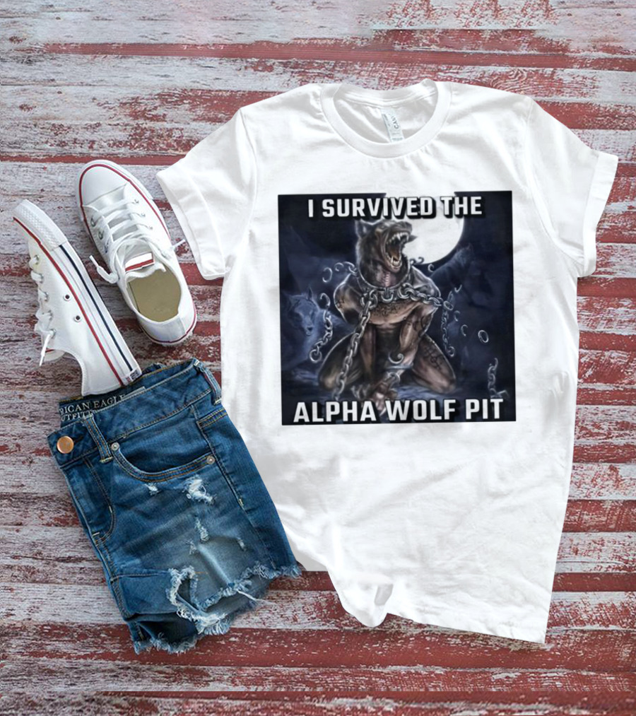 Survived The Alpha Wolf Pit Under Full Moon Chains T-Shirt