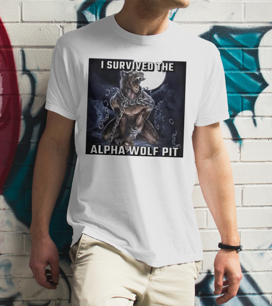 Survived The Alpha Wolf Pit Under Full Moon Chains T-Shirt
