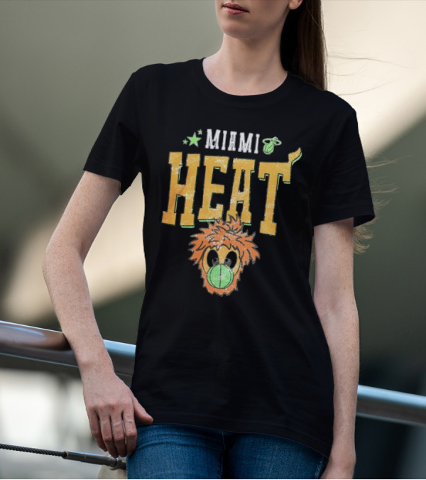 Miami Heat Burnie Basketball Court Culture T-Shirt