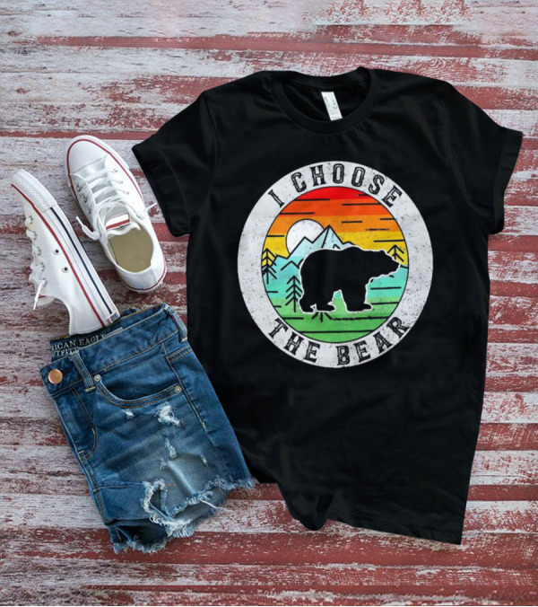 I Choose The Bear Vintage Sunset Mountains T-Shirt