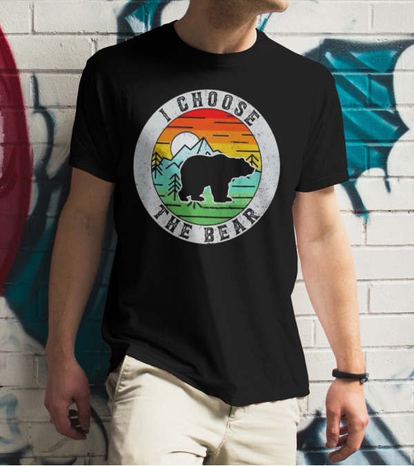 I Choose The Bear Vintage Sunset Mountains T-Shirt