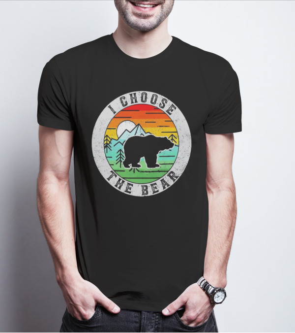 I Choose The Bear Vintage Sunset Mountains T-Shirt