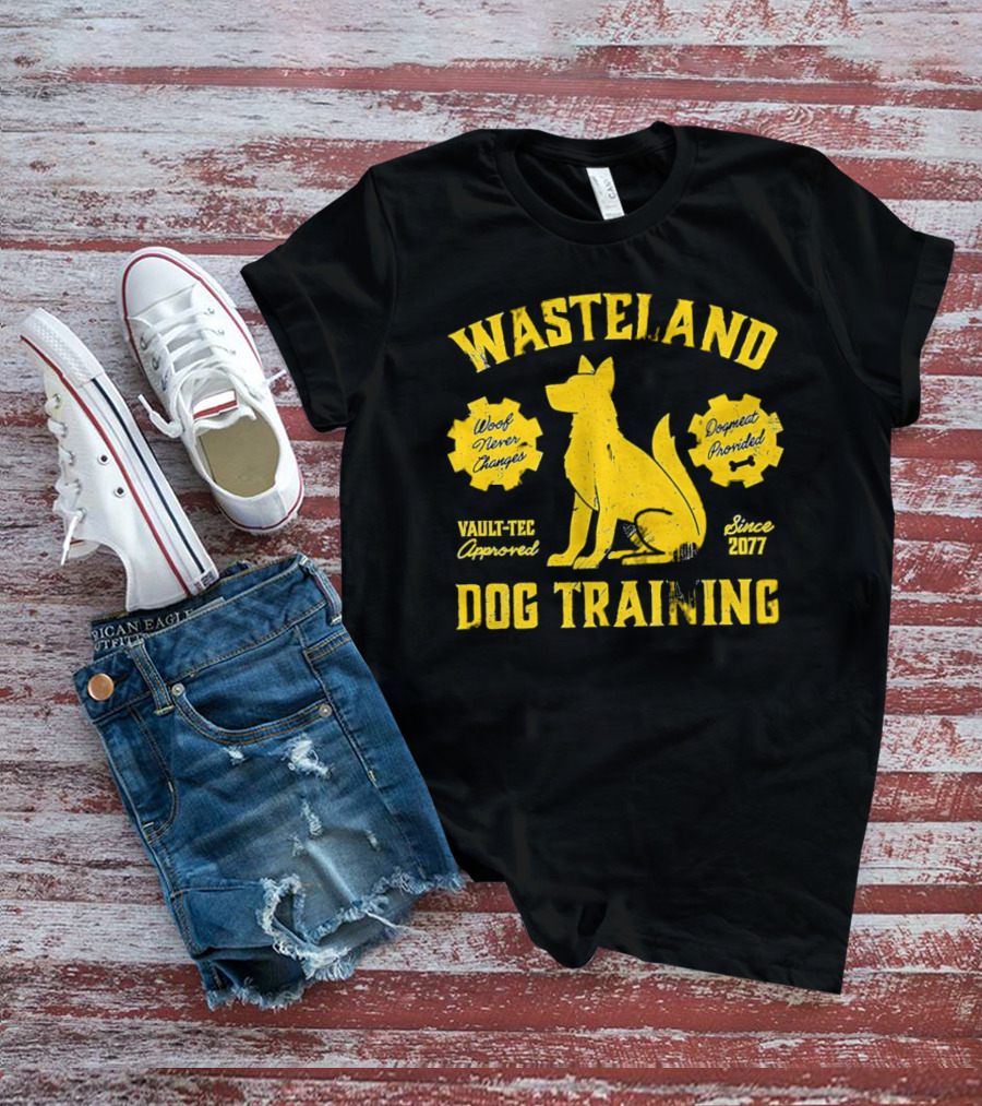 Wasteland Dog Training Woof Never Changes Dogmeat Provided Vault-Tec Approved Since 2077 T-Shirt