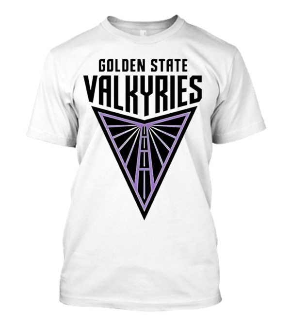 Golden State Valkyries Triangular Emblem In Black And Purple T-Shirt