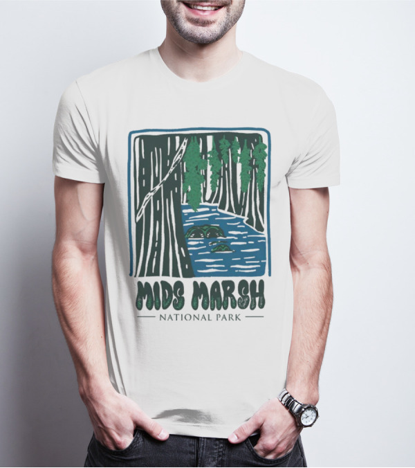 Mids Marsh National Park Forest River Scene T-Shirt