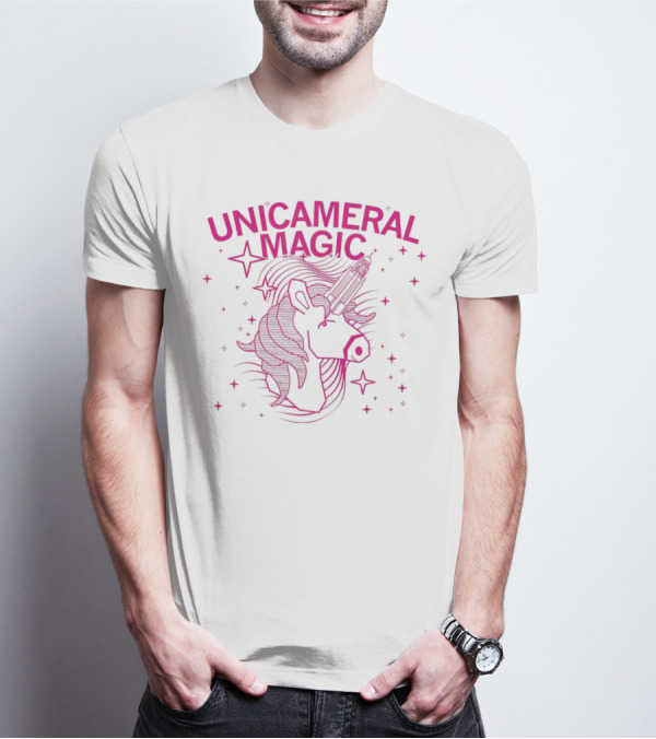 Unicameral Magic Neon Unicorn Capitol Stars T-Shirt